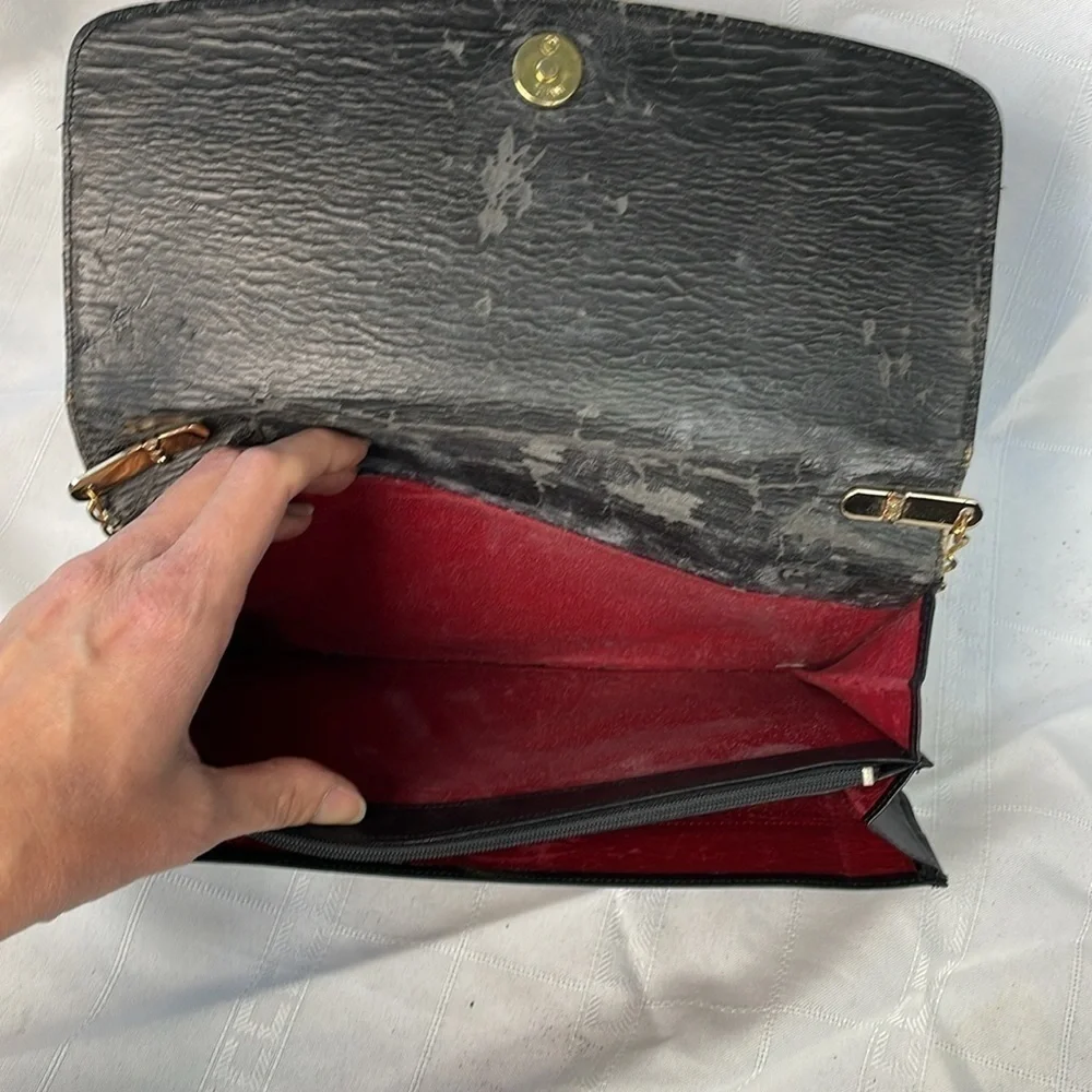 Givenchy Black Quilted Leather Flat Clutch Flap Bag on Chain Small Night Out